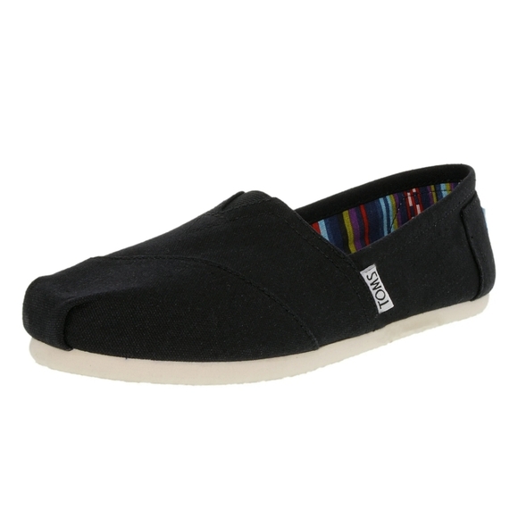 NWB TOMS Alpargata Classic Canvas Slip-On - Women's Black‎ Size 9.5 - Picture 1 of 7